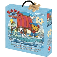 Askpussel i trä Bamse och Vulkanön 30 Bitar