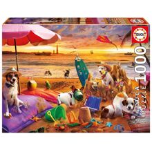 Educa Pussel 1000 Bitar Dogs Playing At The Beach