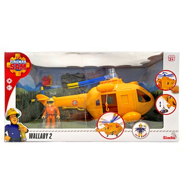 Brandman Sam Helikopter Wallaby II med Figur