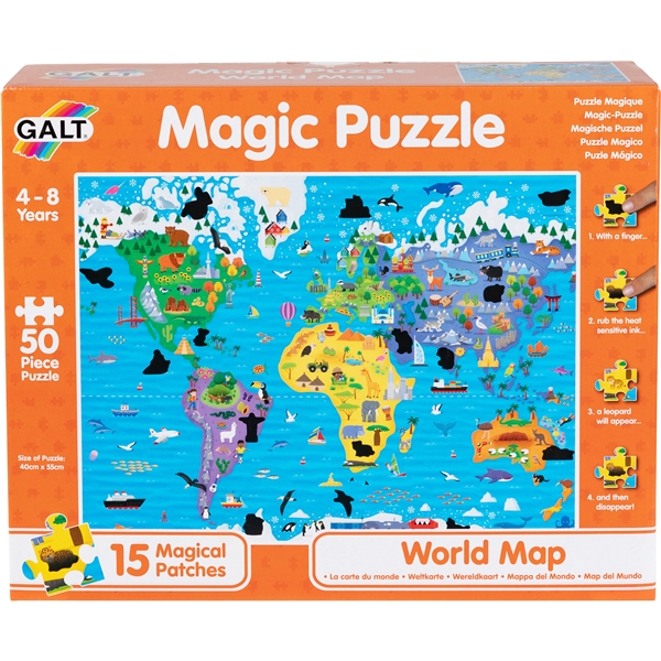 Galt Magiskt Pussel Världskarta (Bild 1 av 2)