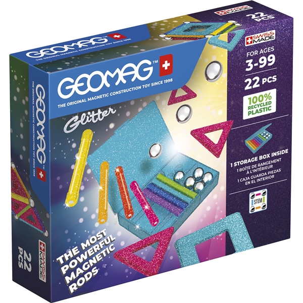 Geomag Glitter Panels Recycled 22 Delar (Bild 1 av 6)