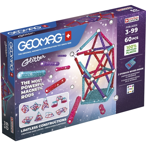 Geomag Glitter Recycled 60 Delar (Bild 1 av 6)