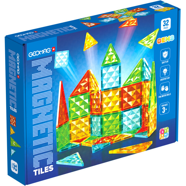 Geomag Magnetic Tiles Gems 32 Delar (Bild 1 av 6)