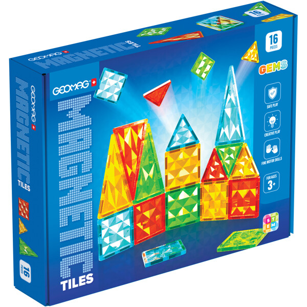 Geomag Magnetic Tiles Gems 16 Delar (Bild 1 av 6)