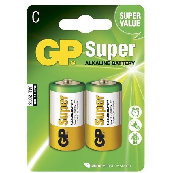 GP Batteries Size C, LR14, 1.5V, 2-pack (Bild 1 av 3)