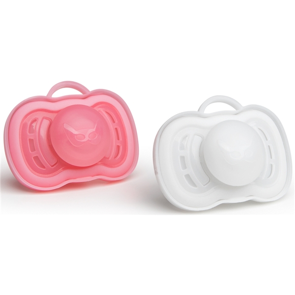 Herobility Pacifier Pink/White 2-P 0m+
