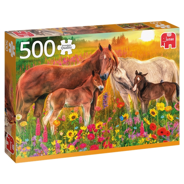 Pussel 500 Bitar Horses in the Meadow