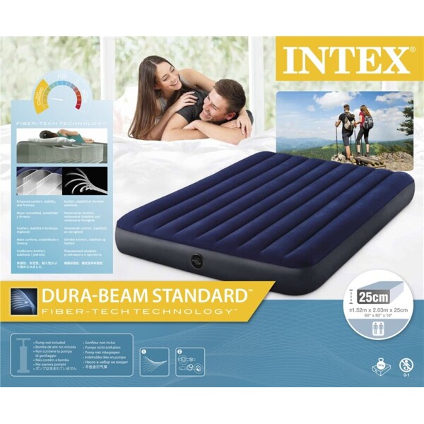 Intex Klassisk Downy Luftmadrass 152x203x25 cm (Bild 4 av 4)