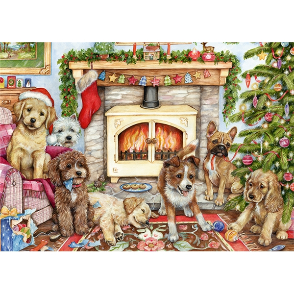 Pussel 500 Bitar Christmas Puppies (Bild 2 av 2)