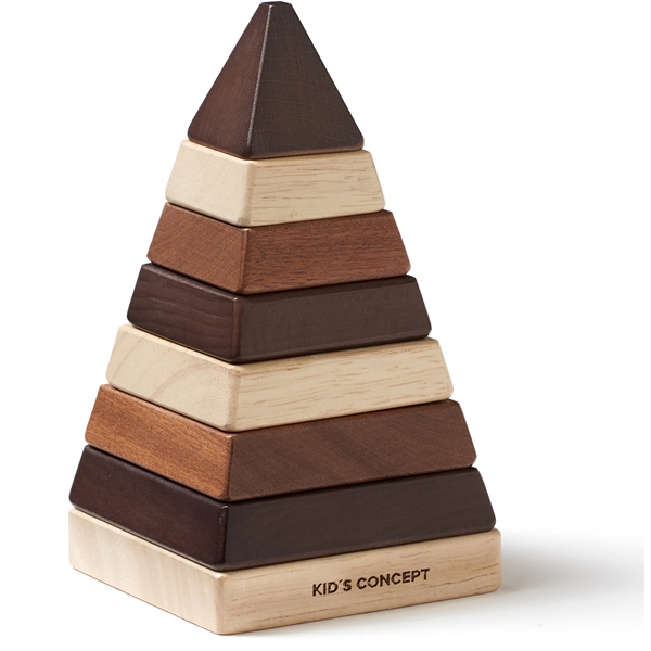 Kids Concept Plocktorn Pyramid Natur Neo (Bild 1 av 4)