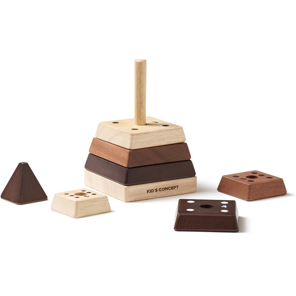 Kids Concept Plocktorn Pyramid Natur Neo (Bild 2 av 4)