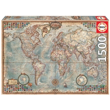Pussel Political Map of the World 1500 Bitar