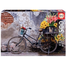 Pussel Bicycle and Flowers 500 Bitar