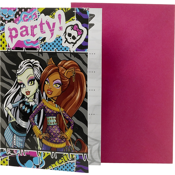 Monster High Inbjudningskort (Bild 2 av 2)