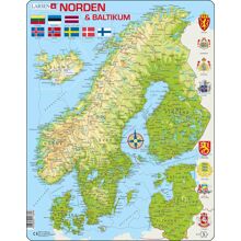 Pussel 75 Bitar Karta Norden