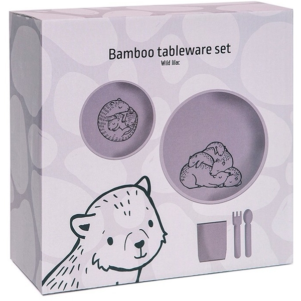 Bambuservis Vilda Djur Lila (Bild 3 av 4)