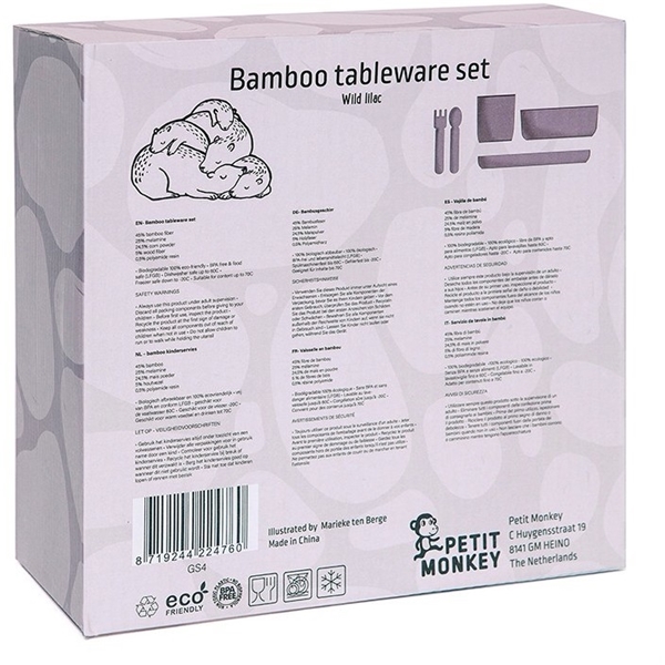 Bambuservis Vilda Djur Lila (Bild 4 av 4)