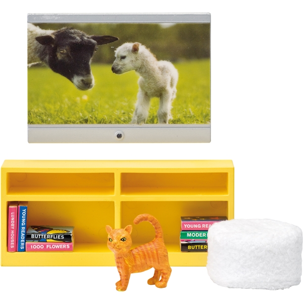 Lundby TV-set med sittpuffar (Bild 1 av 2)