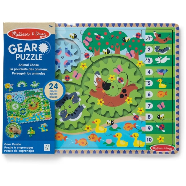 Wooden Gear Puzzle Animal Chase I-Spy (Bild 1 av 3)