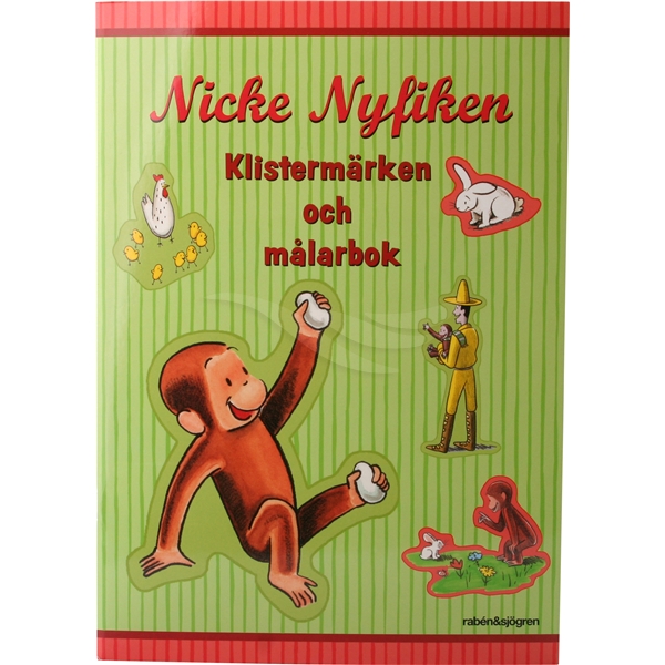 Nicke Nyfiken Målarbok med Klistermärken
