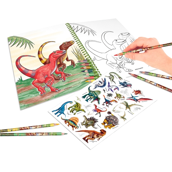 Dino World Målarbok med Färgpennor (Bild 2 av 2)