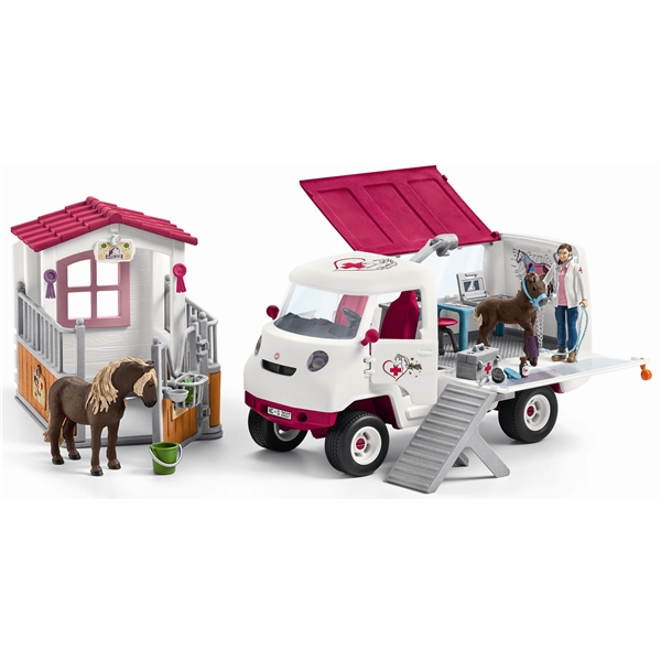 Schleich 42381 Presentset Veterinärbuss och Spilta