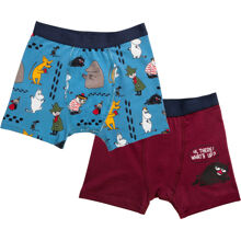 110-116 cl - Mumin Boxershorts Fotspår2 Blå 2-p