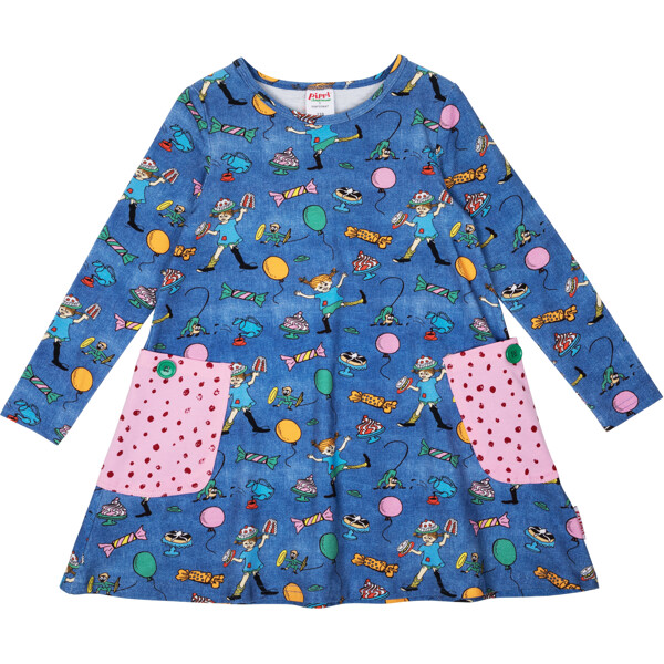 Fest Pippi Klänning Denim (Bild 1 av 5)
