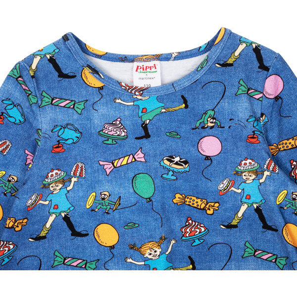 Fest Pippi Klänning Denim (Bild 3 av 5)