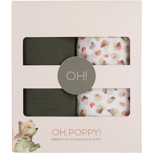 Oh, Poppy! Holly Muslin Swaddle Blanket 2-p (Bild 1 av 5)
