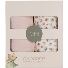 Pink - Oh, Poppy! Holly Muslin Swaddle Blanket 2-p