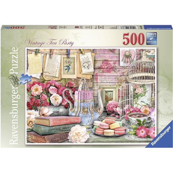 Pussel 500 Bitar Vintage Tea Party (Bild 1 av 2)