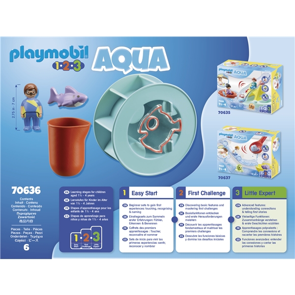70636 Playmobil 1.2.3 Aqua Vattenhjul med Hajunge (Bild 5 av 5)