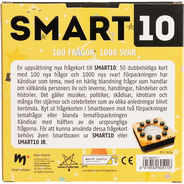 Smart 10 Frågekort Kändisar (Bild 2 av 2)