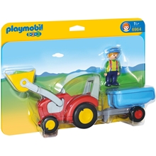 6964 Playmobil 1.2.3 Bonde Med Traktor och Släp