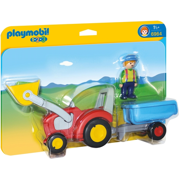 6964 Playmobil 1.2.3 Bonde Med Traktor och Släp (Bild 1 av 3)