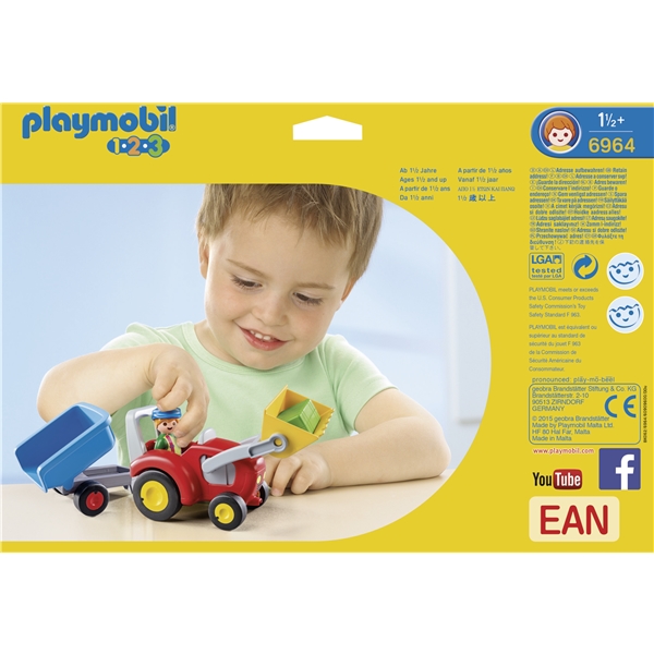 6964 Playmobil 1.2.3 Bonde Med Traktor och Släp (Bild 2 av 3)