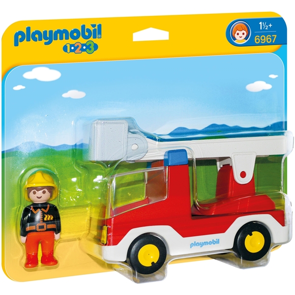 6967 Playmobil 1.2.3 Brandvagn med Stege (Bild 1 av 3)