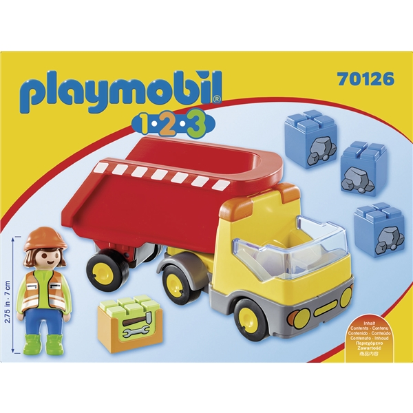 70126 Playmobil 1.2.3 Lastbil med Tippflak (Bild 2 av 4)