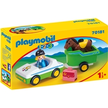 70181 Playmobil 1.2.3 Bil med Hästtransport