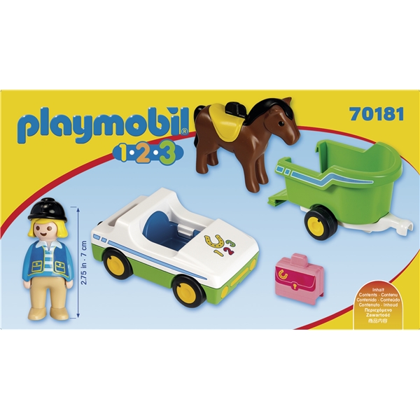 70181 Playmobil 1.2.3 Bil med Hästtransport (Bild 2 av 4)