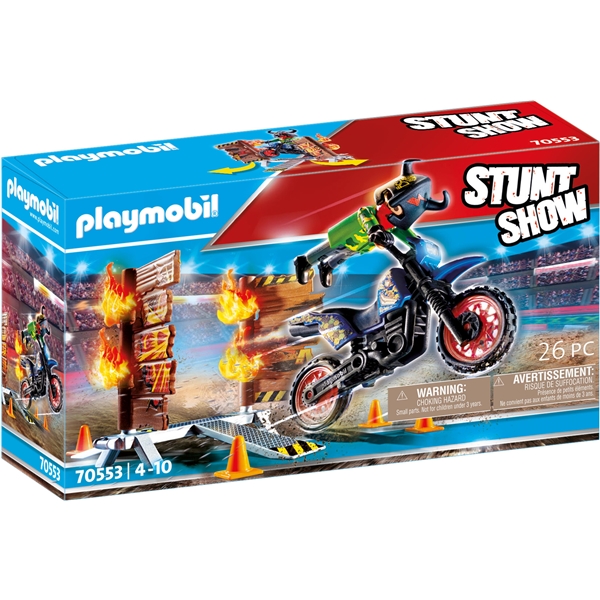 70553 Playmobil Stunt Show Motorcykel med Eldvägg (Bild 1 av 6)