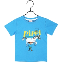 Pippi T-Shirt Blå 86-92 cl