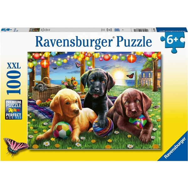 Pussel XXL 100 Bitar Puppy Picnic (Bild 1 av 2)