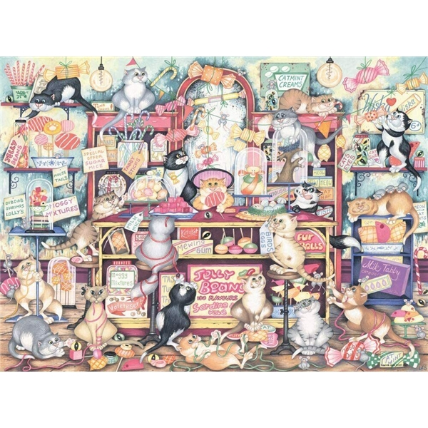 Pussel 500 Bitar Crazy Cats Sweet Shop (Bild 2 av 2)