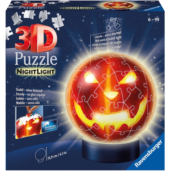 Pussel 3D Puzzle-Ball Pumpkin Night Light 72 Bitar (Bild 1 av 2)