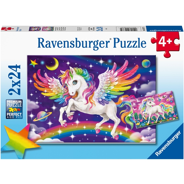 Pussel 2 x 24 Bitar Unicorn & Pegasus (Bild 1 av 3)