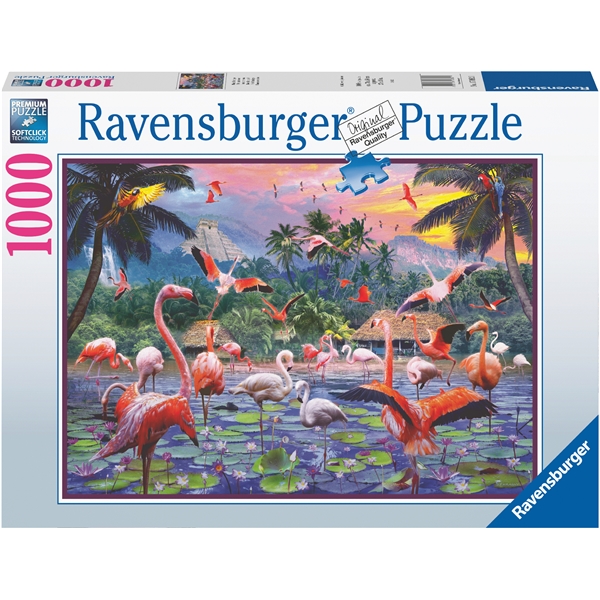 Pussel 1000 Bitar Pink Flamingos (Bild 1 av 2)