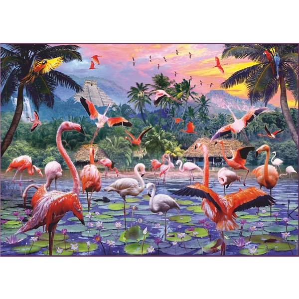 Pussel 1000 Bitar Pink Flamingos (Bild 2 av 2)