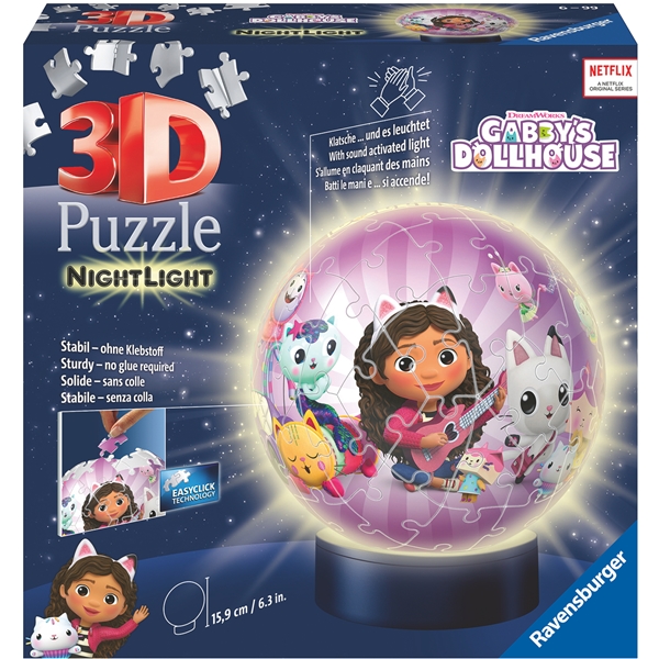 Pussel 3D Gabby's Dollhouse Night Light 72 Bitar (Bild 1 av 3)